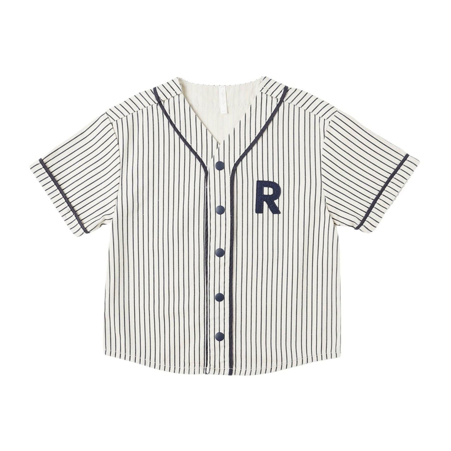 Baseball Shirt || Navy Pinstripe