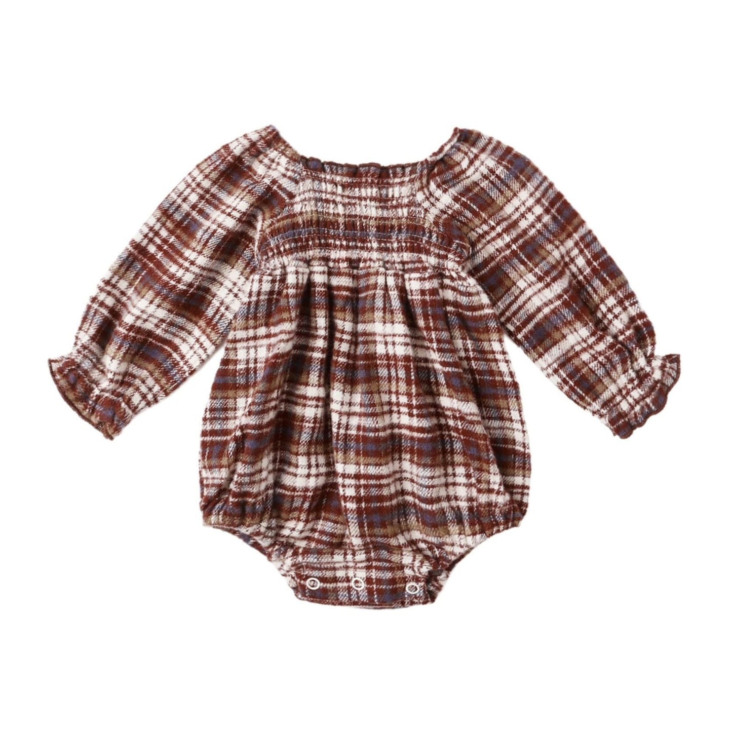 Adelaide Romper || Burgundy Plaid