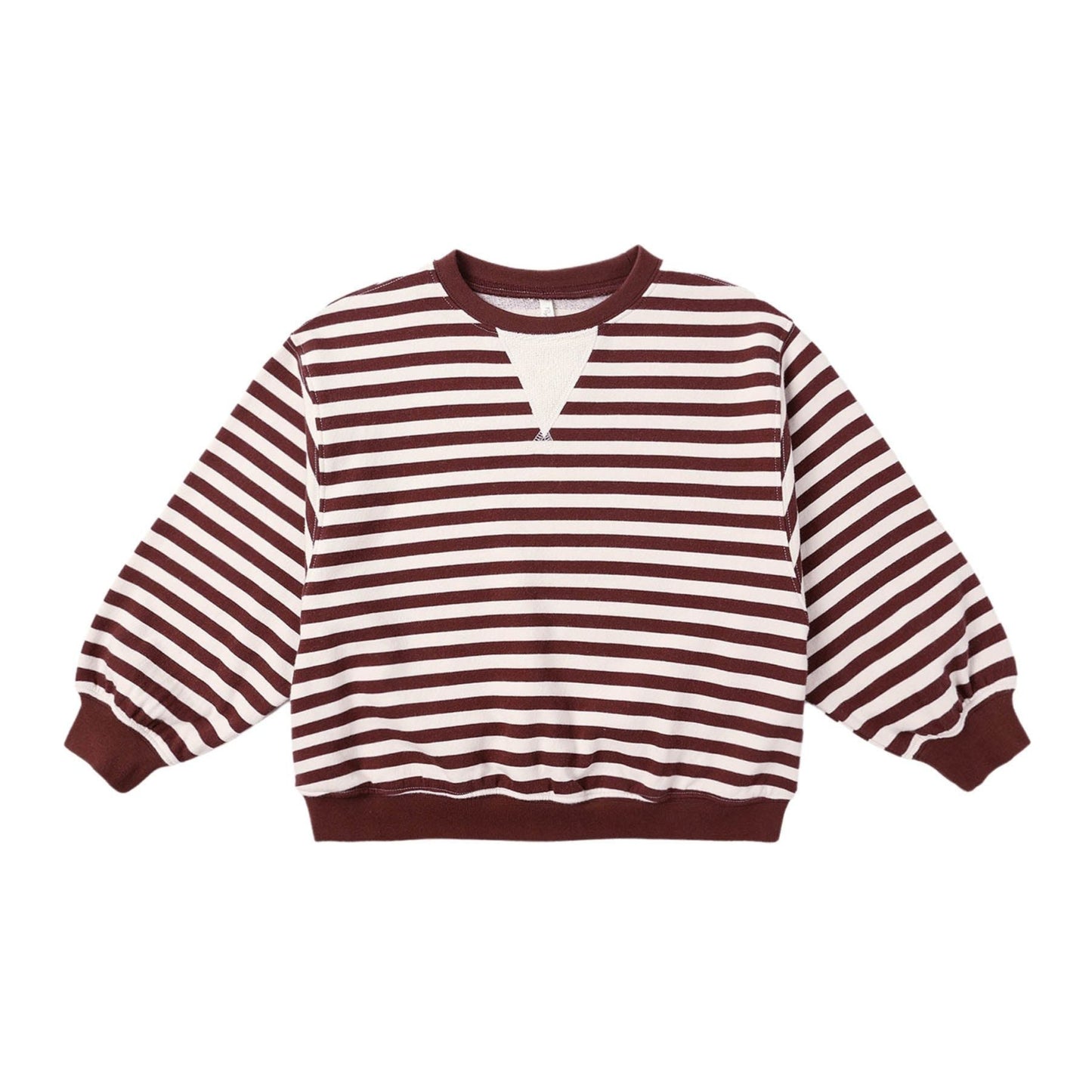 Oversized Crew || Burgundy Stripe