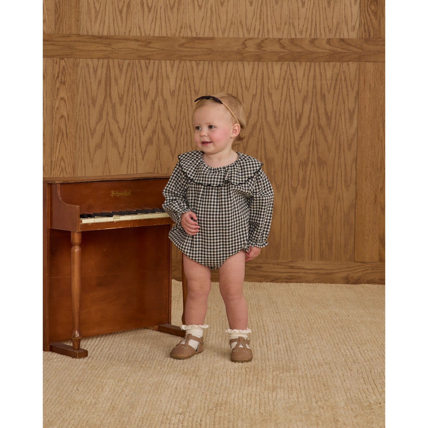 Colette Romper || Black Gingham