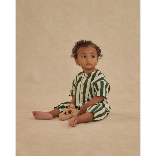 Hayes Jumpsuit || Green Stripe