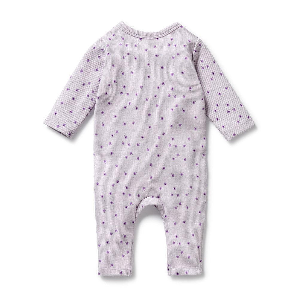 Lulu Daisy Organic Waffle Ruffle Zipsuit