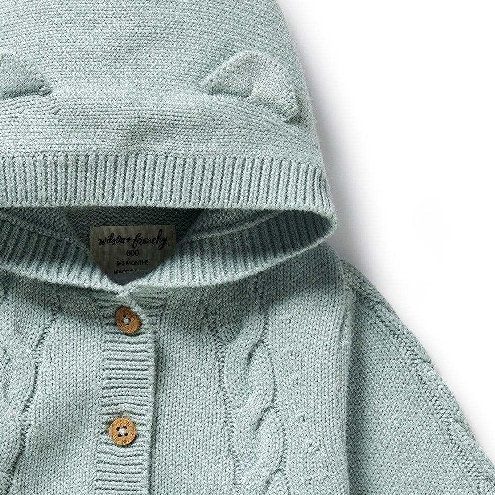 Duck Egg Organic Knitted Cable Jacket