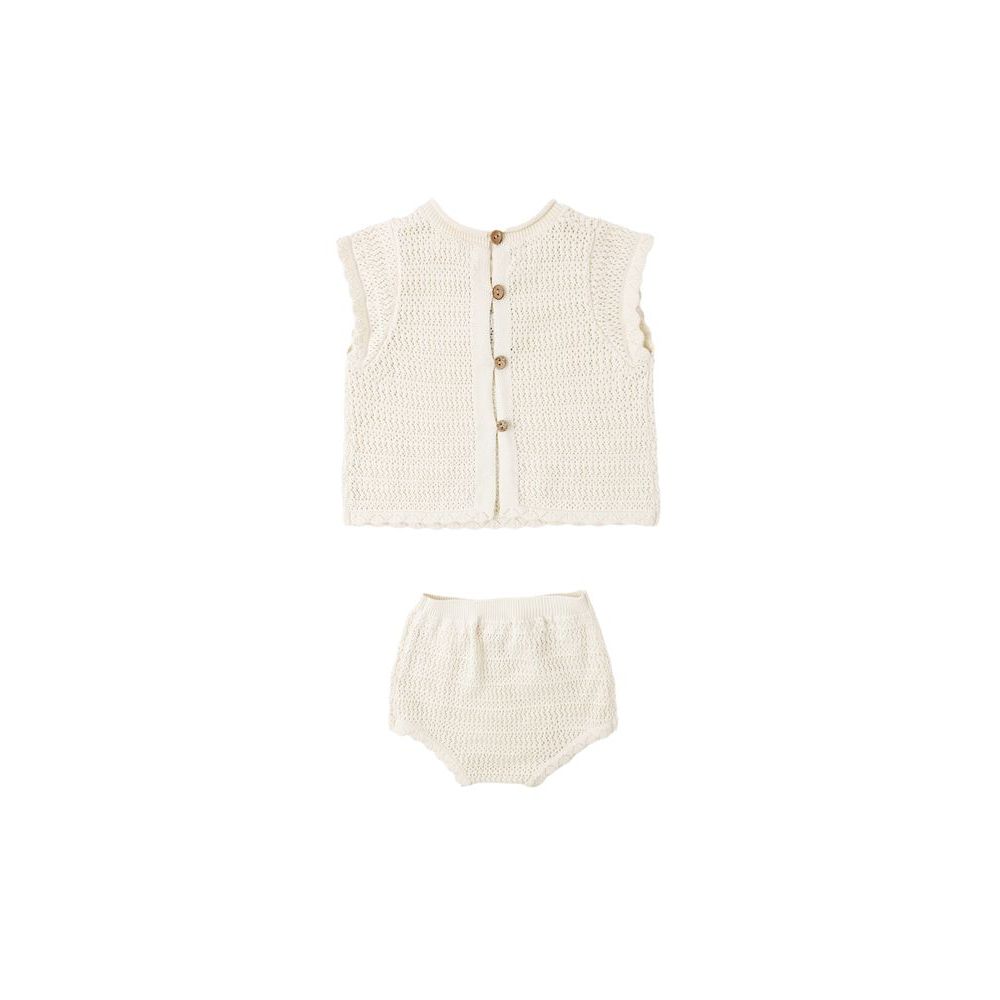 Scallop Knit Baby Set || Natural