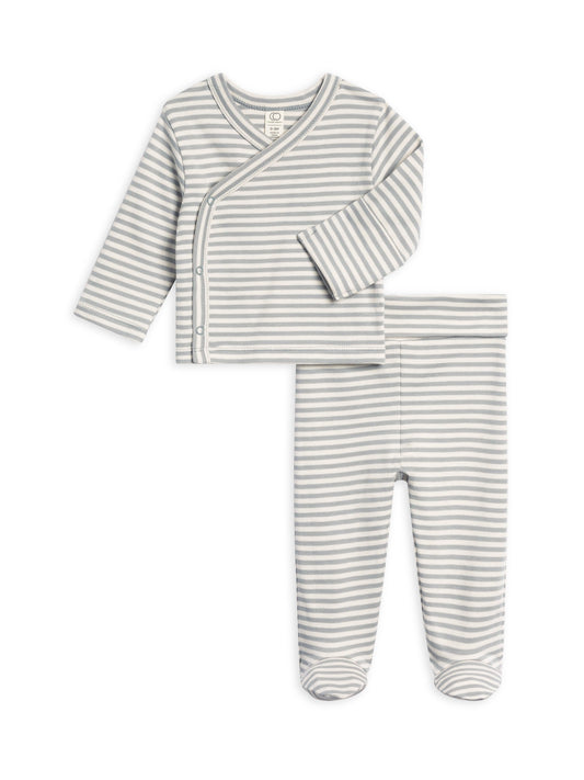 Riley 2 Piece Kimono Top and Pant Set - Ballet Stripe