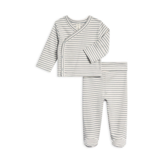 Riley 2 Piece Kimono Top and Pant Set - Clay Stripe