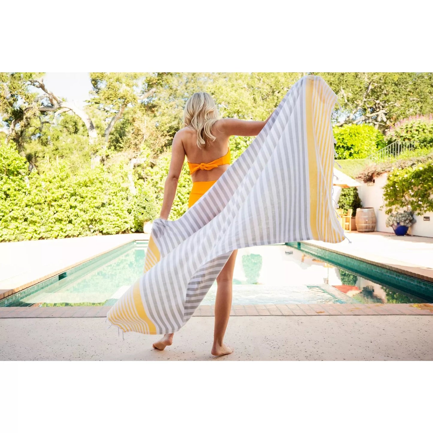 Amalfi Turkish Beach Towel - Aqua/Green