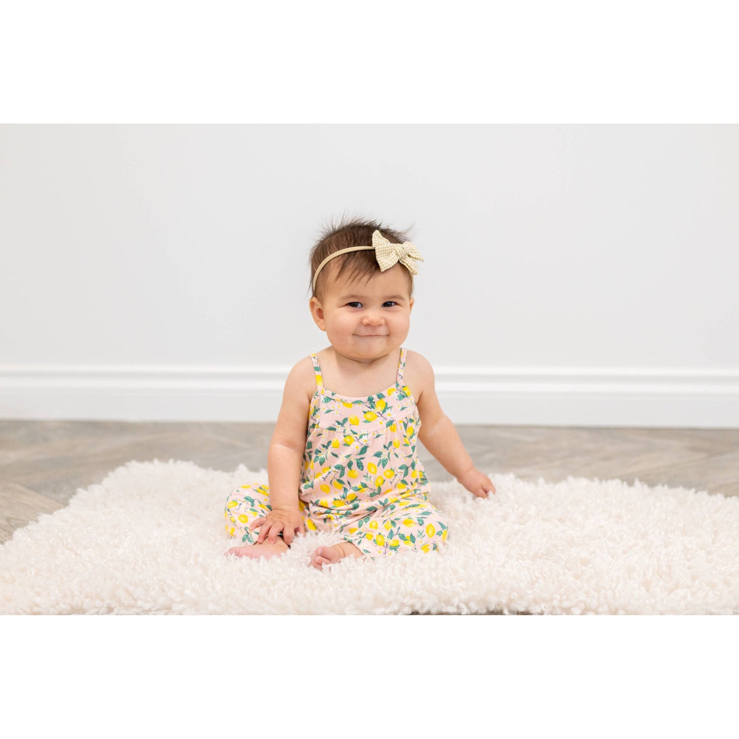 Tank Pant Romper - Lemons Pink