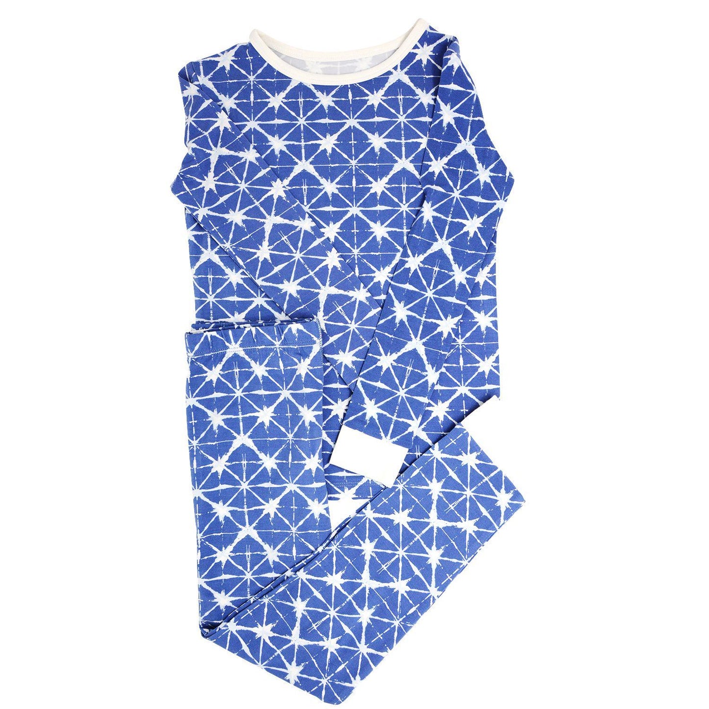 Big Kid Pajama - Blue Geo Grid