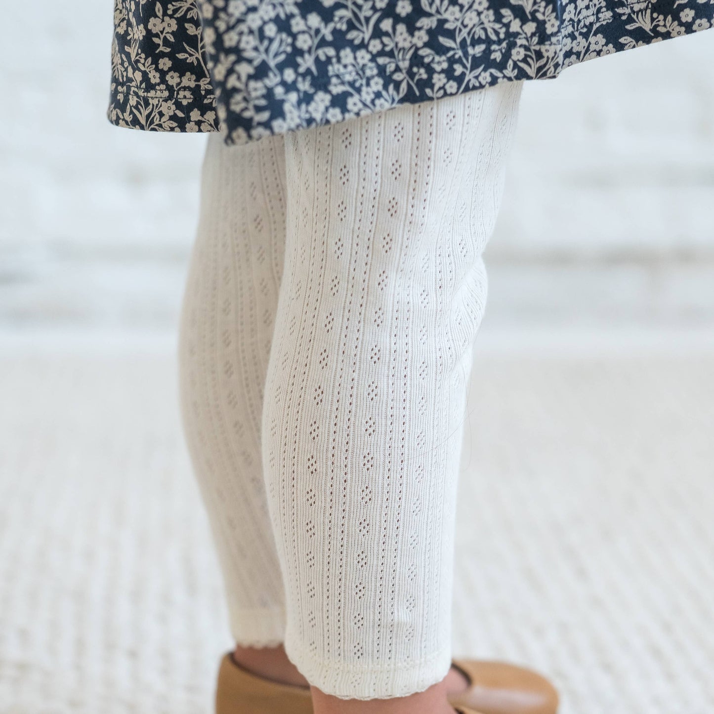 Gina Pointelle Leggings - Ivory