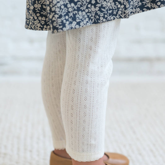 Gina Pointelle Leggings - Ivory