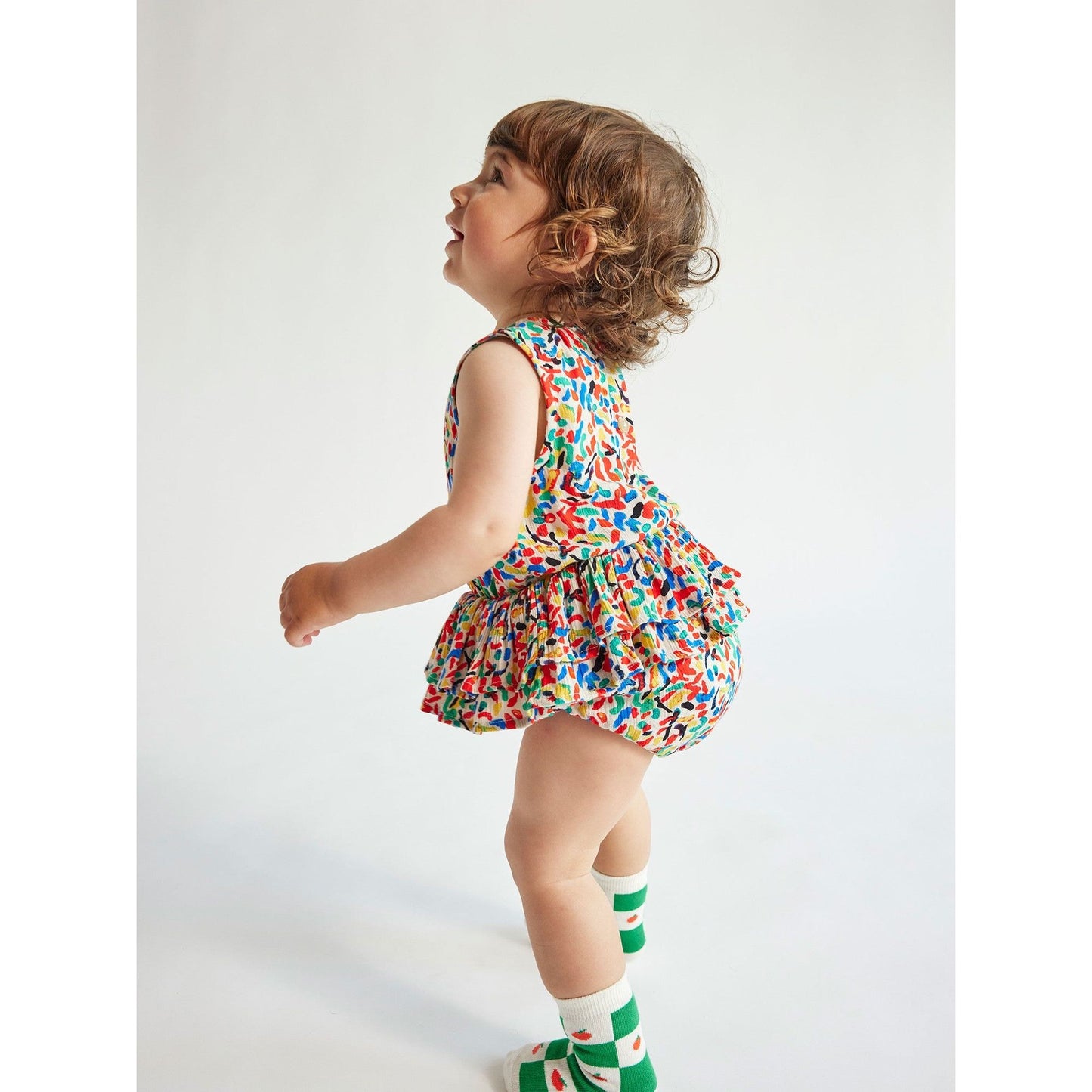 Baby Confetti All Over Ruffle Woven Romper