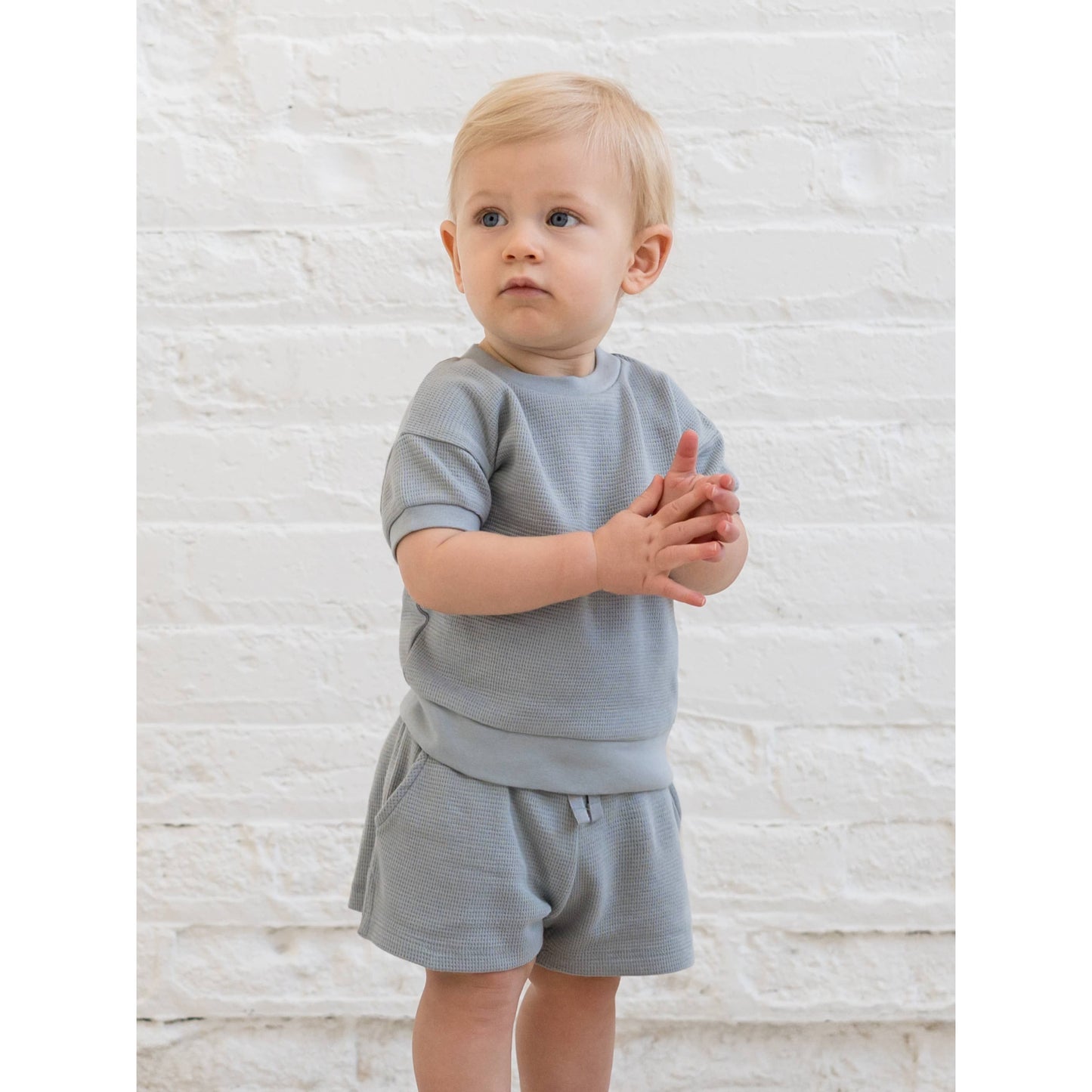 Organic Baby & Kids Ali Waffle Tee - Mist