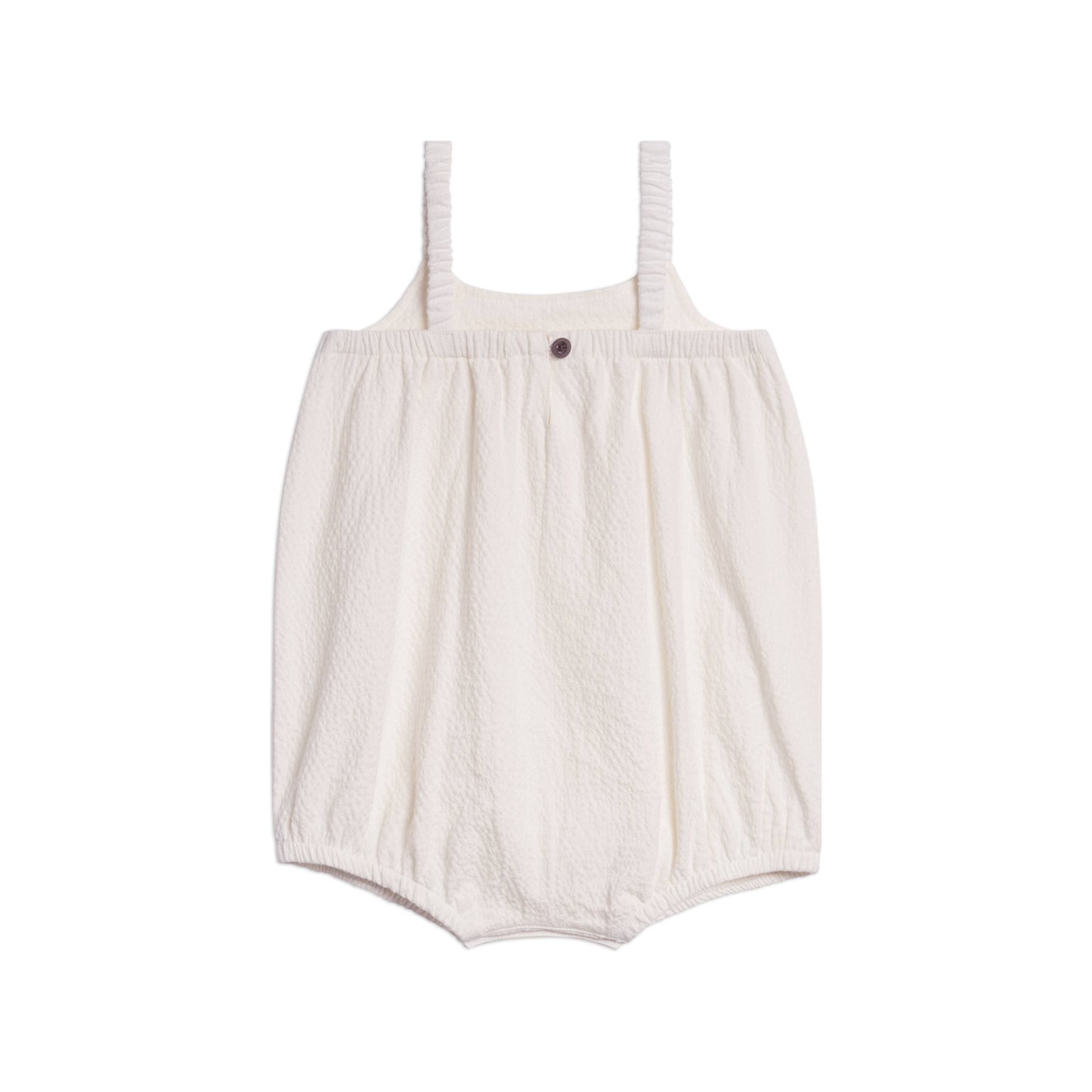 Caspia Seersucker Bubble Romper - Coconut