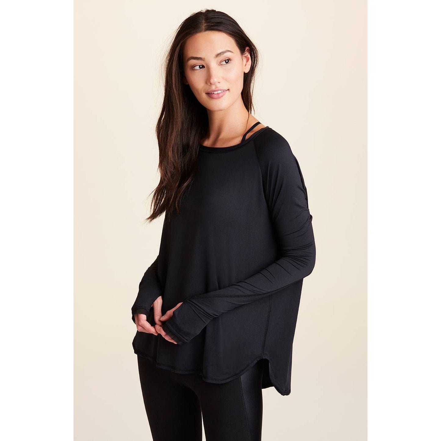 Fractal Raglan Tee: Black/Black