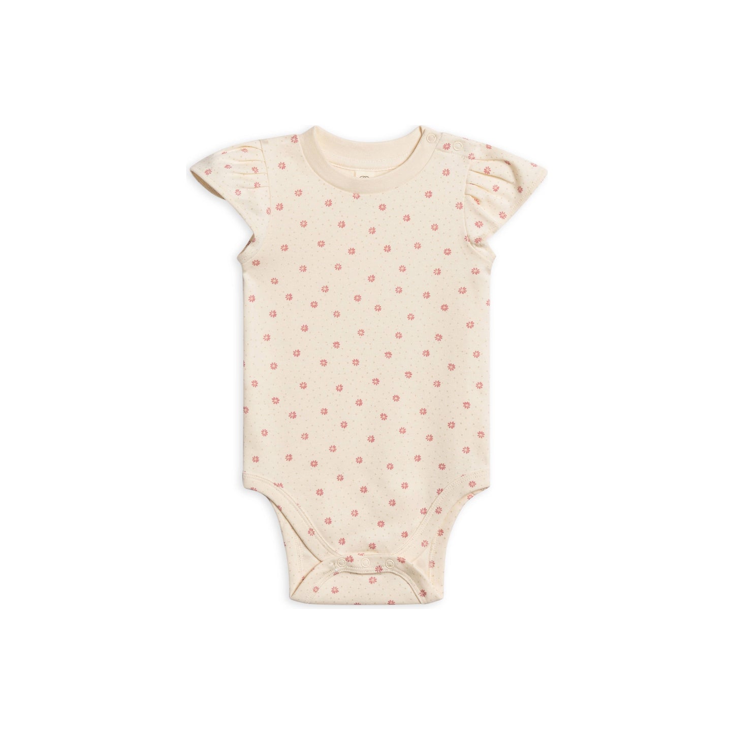 Organic Pearl Petal Sleeve Bodysuit - Carla Floral / Punch
