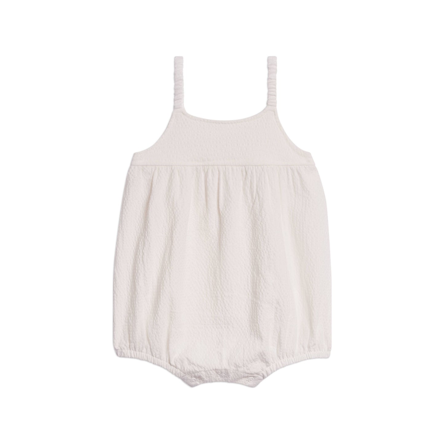 Caspia Seersucker Bubble Romper - Coconut