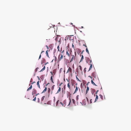 Tie Dress - Parrot | Cotton Candy