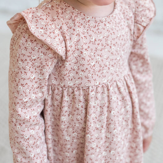 Mika Ruffle Long Sleeve Dress - Zinnia Floral / Blush