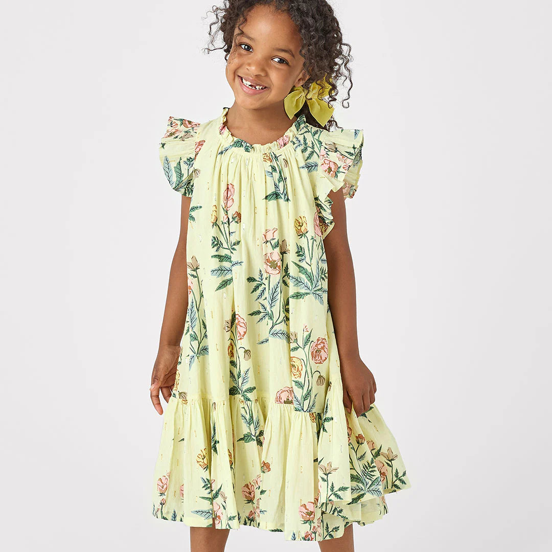 Harper Dress - Pale Yellow Poppy
