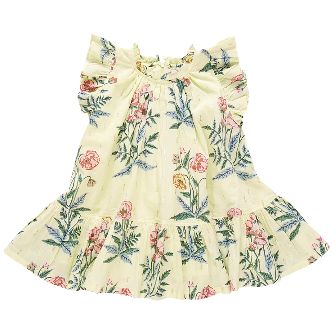 Harper Dress - Pale Yellow Poppy