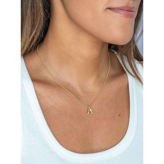 Bubble Diamond Initial Necklace - Small