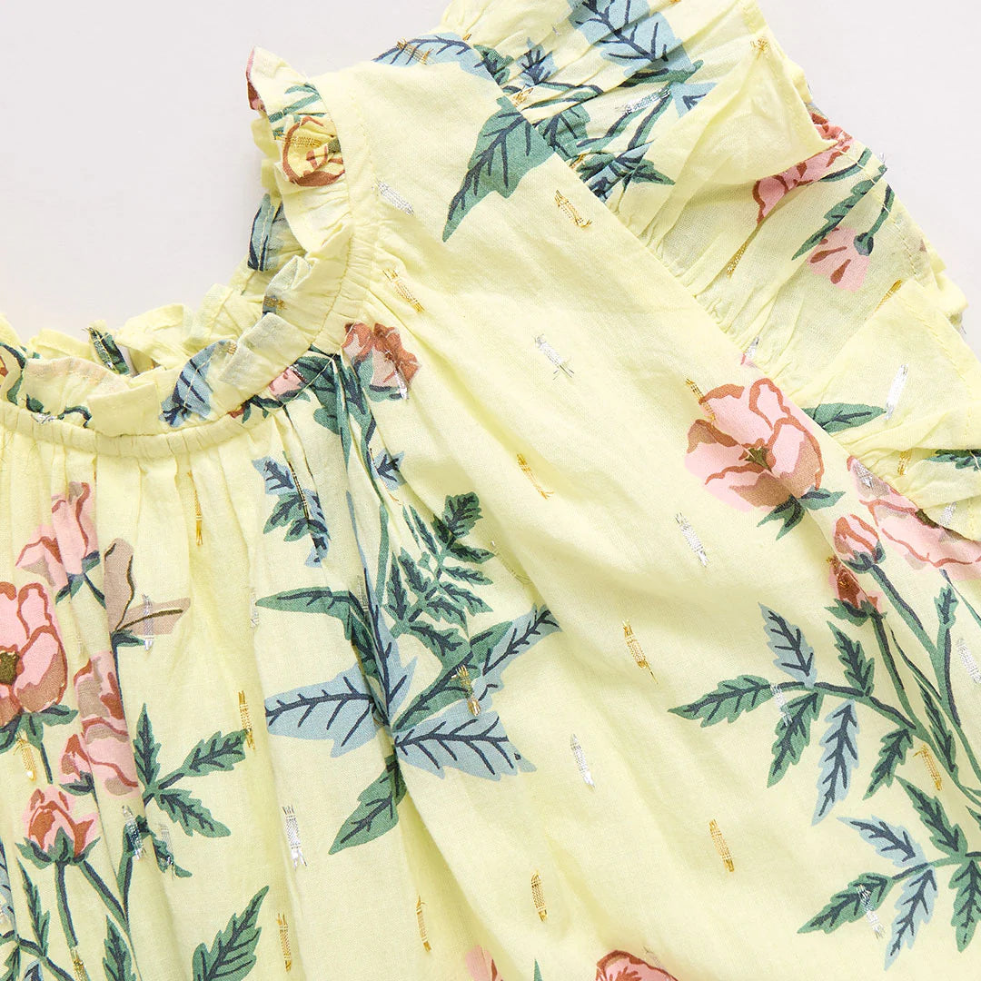Harper Dress - Pale Yellow Poppy