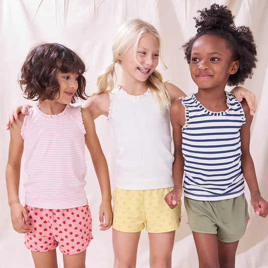 Joy Ruffle Rib Tank - Cream