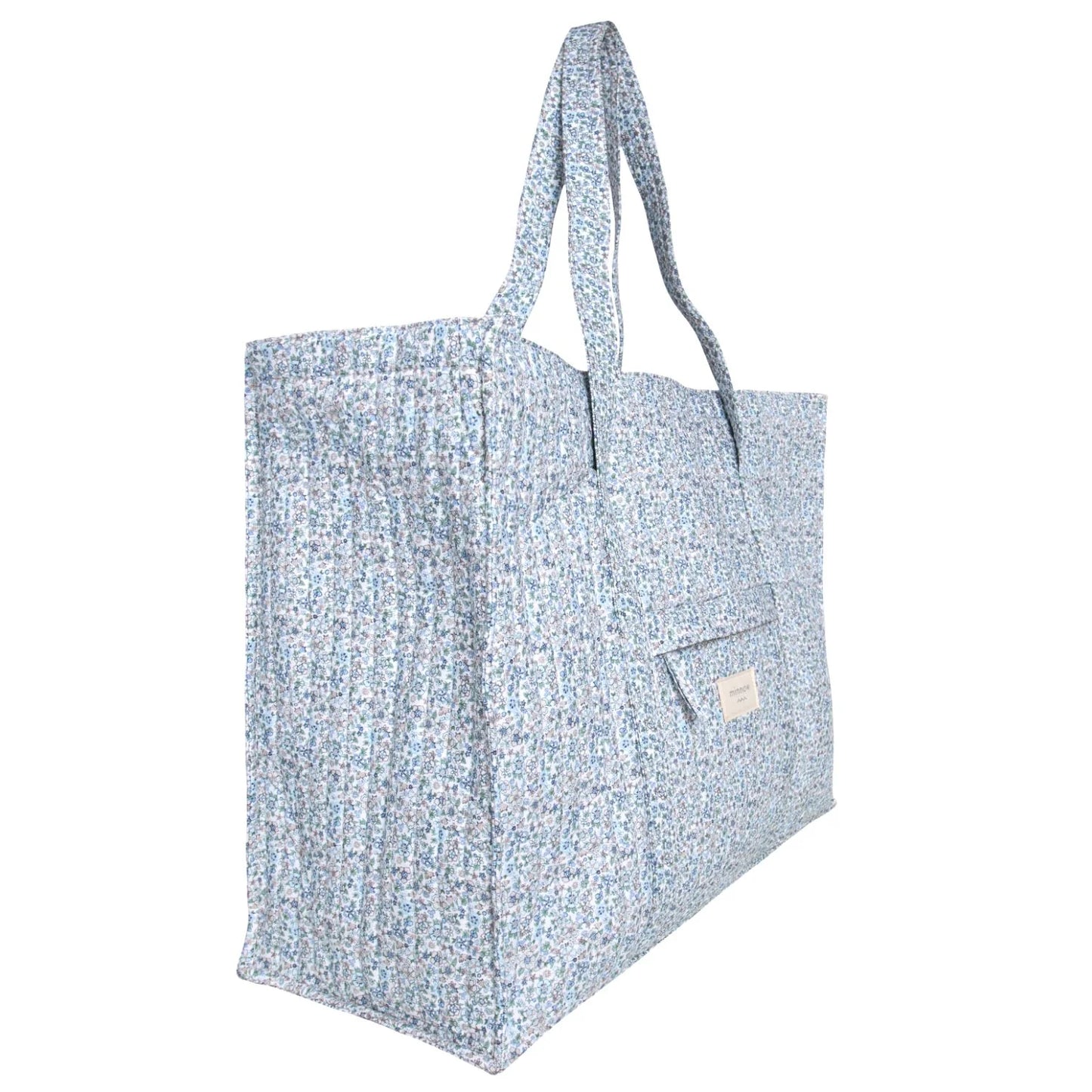 slate floral overnighter tote