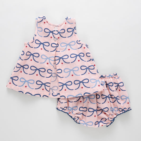 baby girls jaipur 2-pc set - pink bows