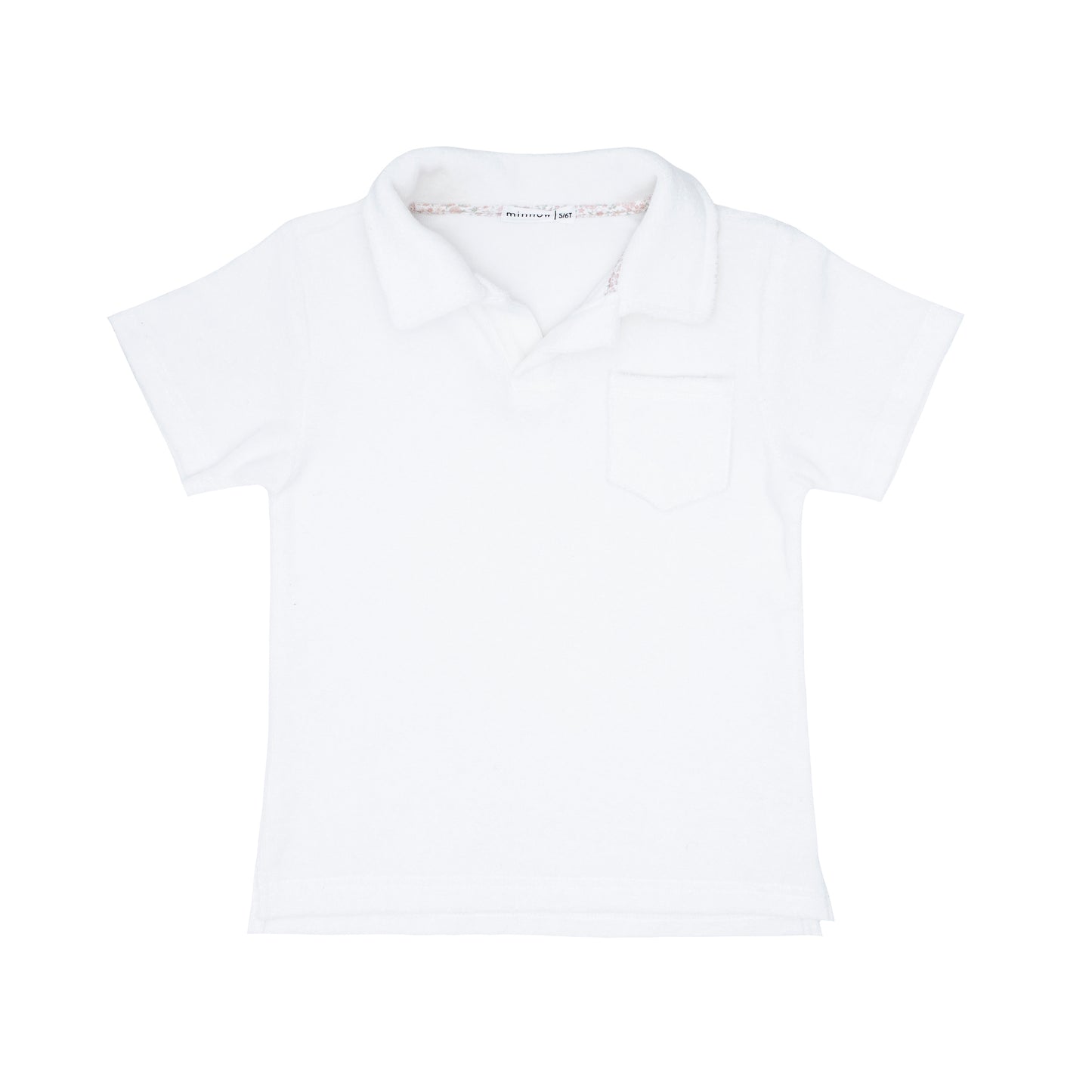 white french terry polo shirt