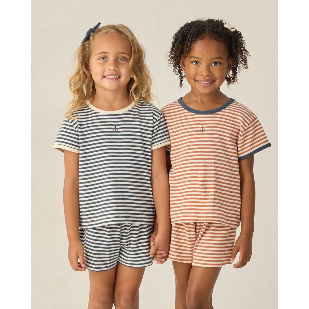 Pointelle Tee || Poppy Stripe