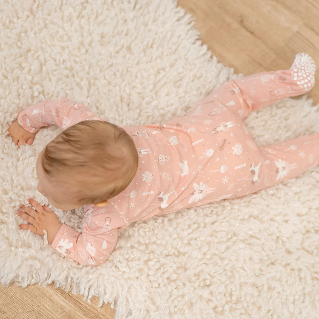 Zipper Footie - Nutcracker Pink