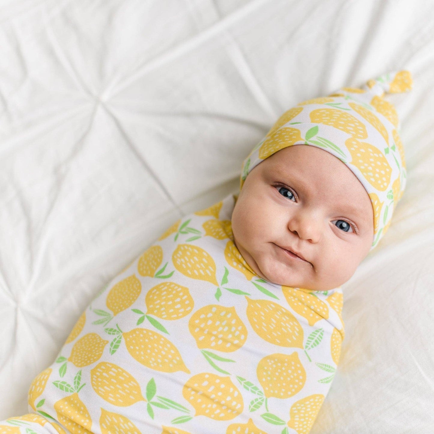 Lemons Bamboo Viscose Swaddle + Hat Set