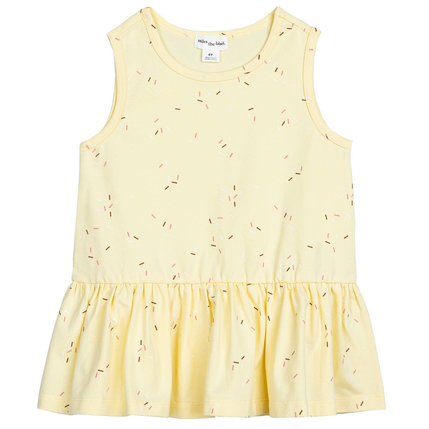 Sprinkles Print on Vanilla Ground Sleeveless Top