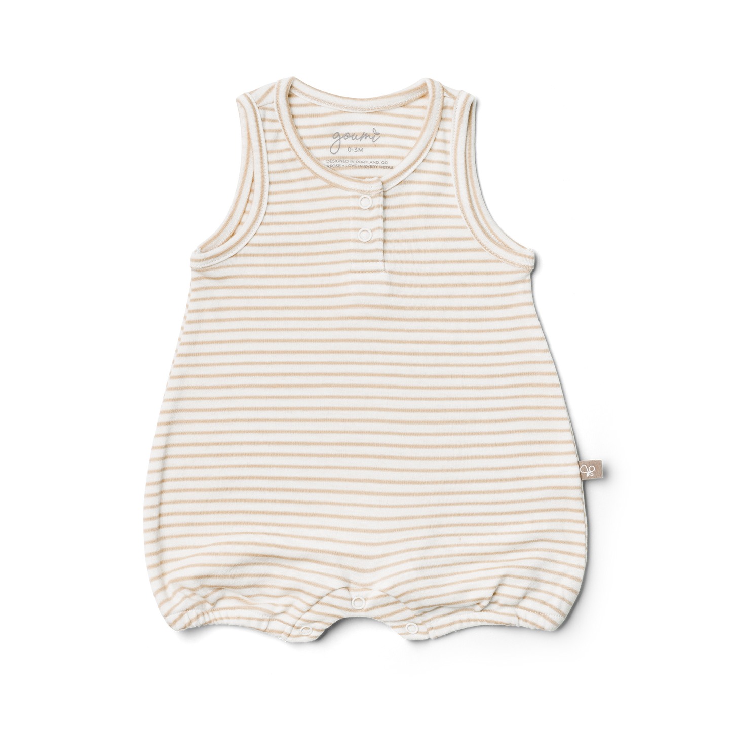 Viscose Bamboo + Organic Cotton Romper - Dune Stripe
