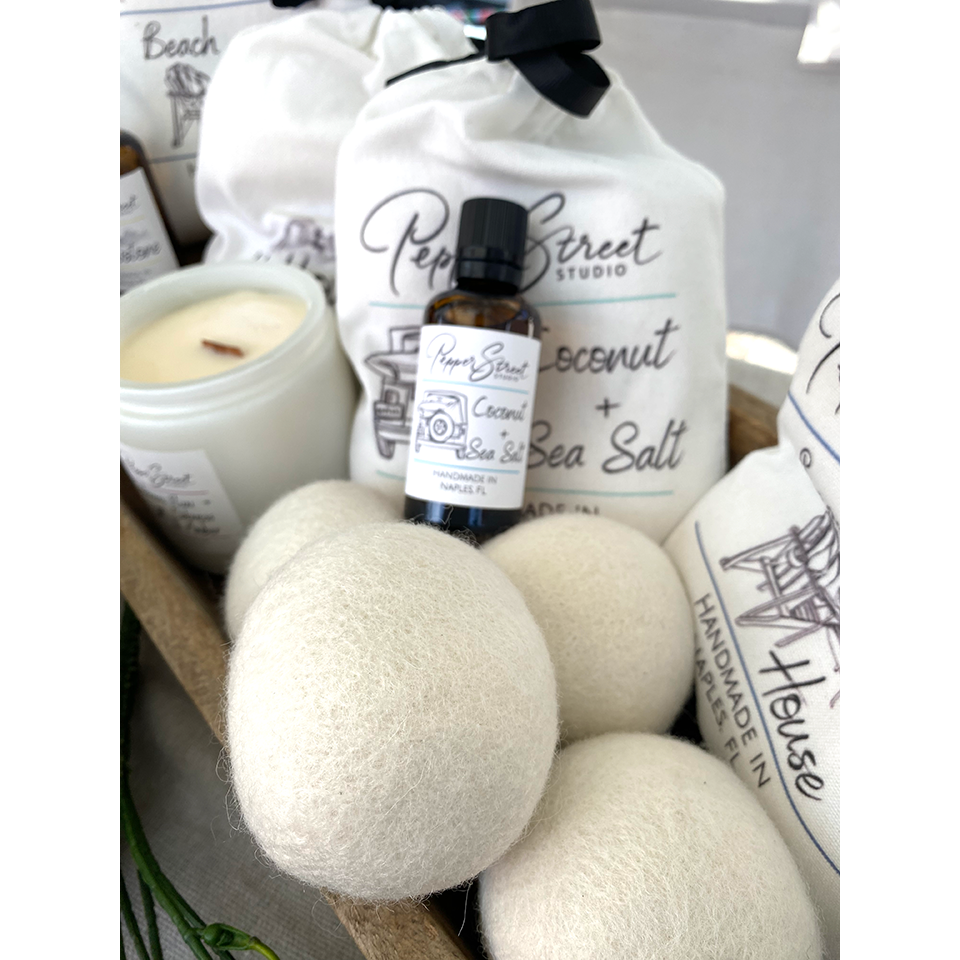Wool Dryer Ball Kit - Cashmere + Oakmoss Amber
