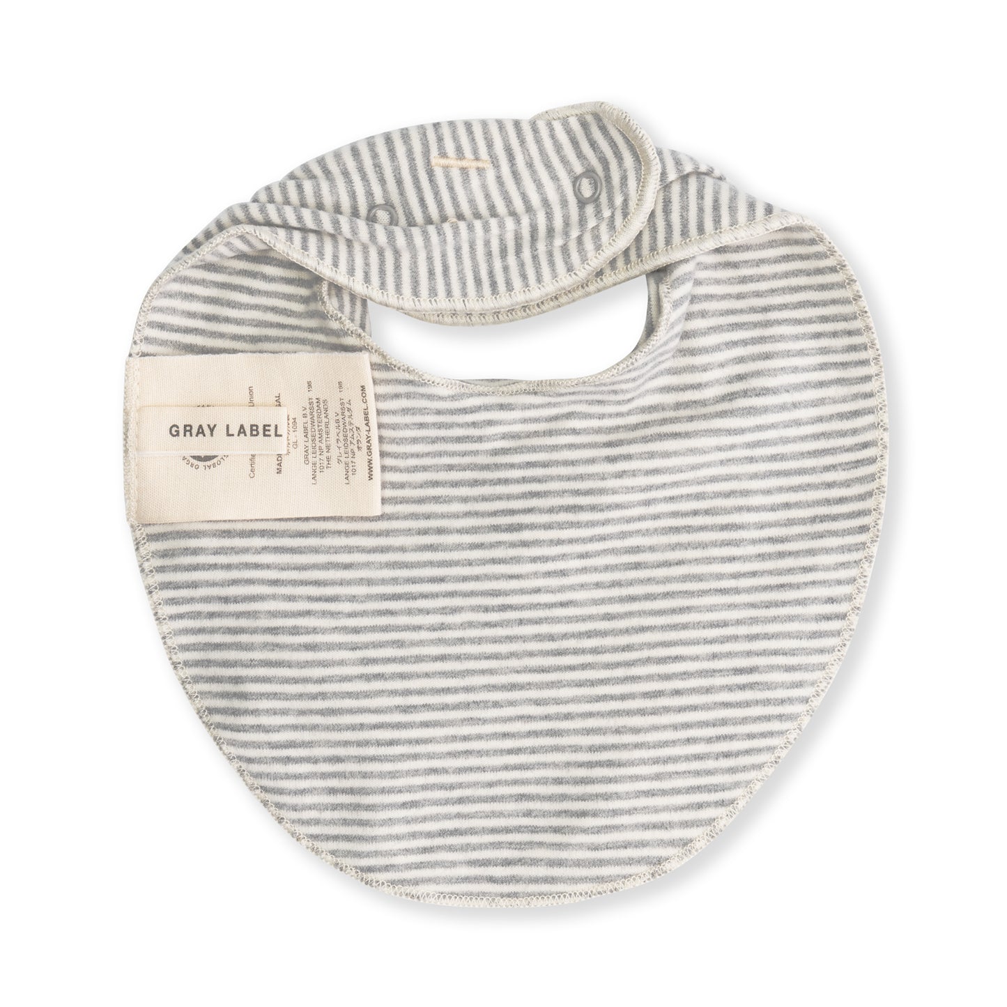 Baby Bib | Grey Melange/Cream