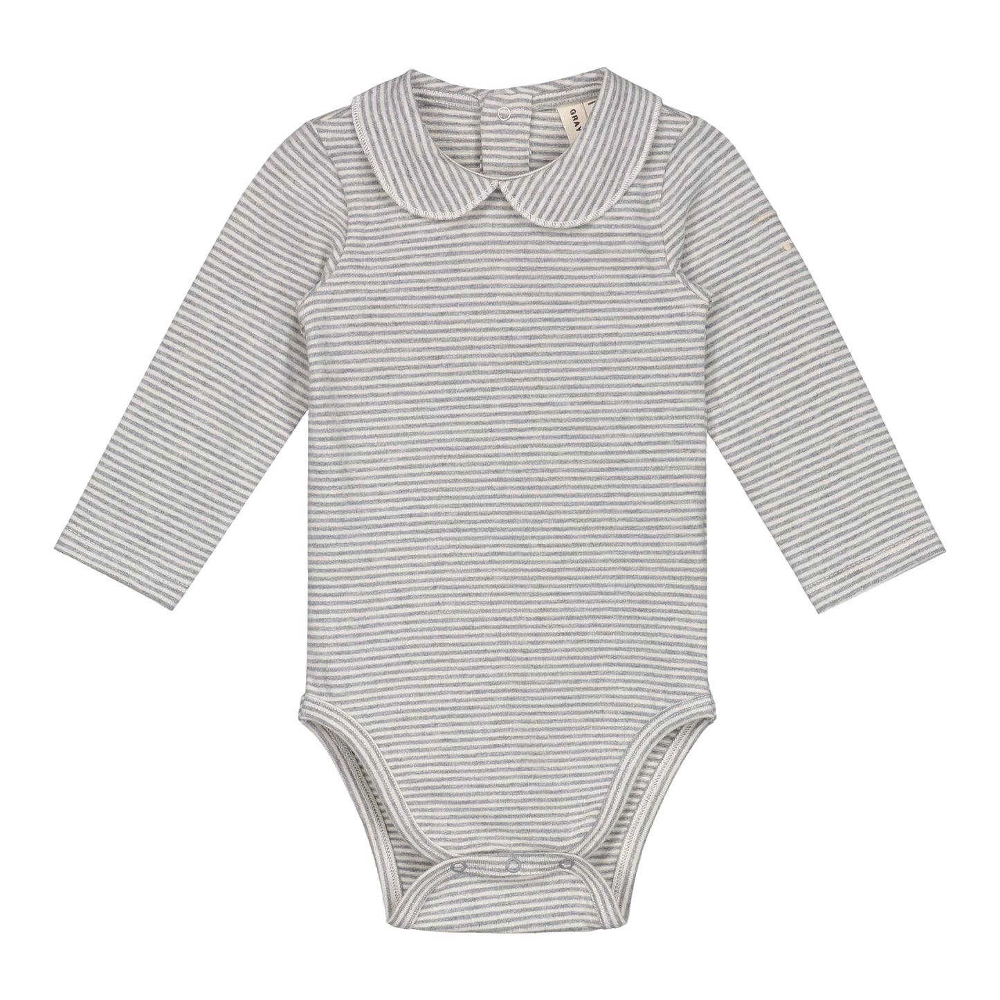 Baby Collar Onesie - Grey Melange/Cream