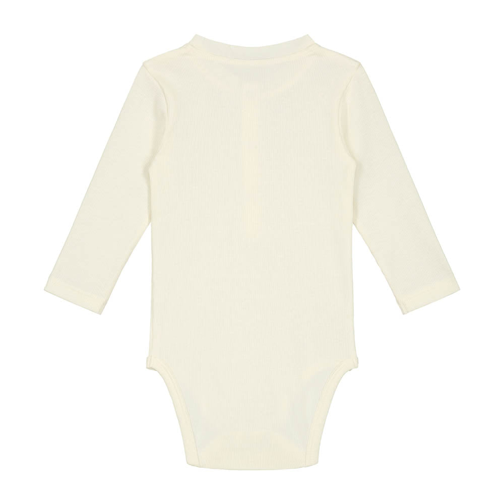 Baby L/S Henley Onesie - Cream
