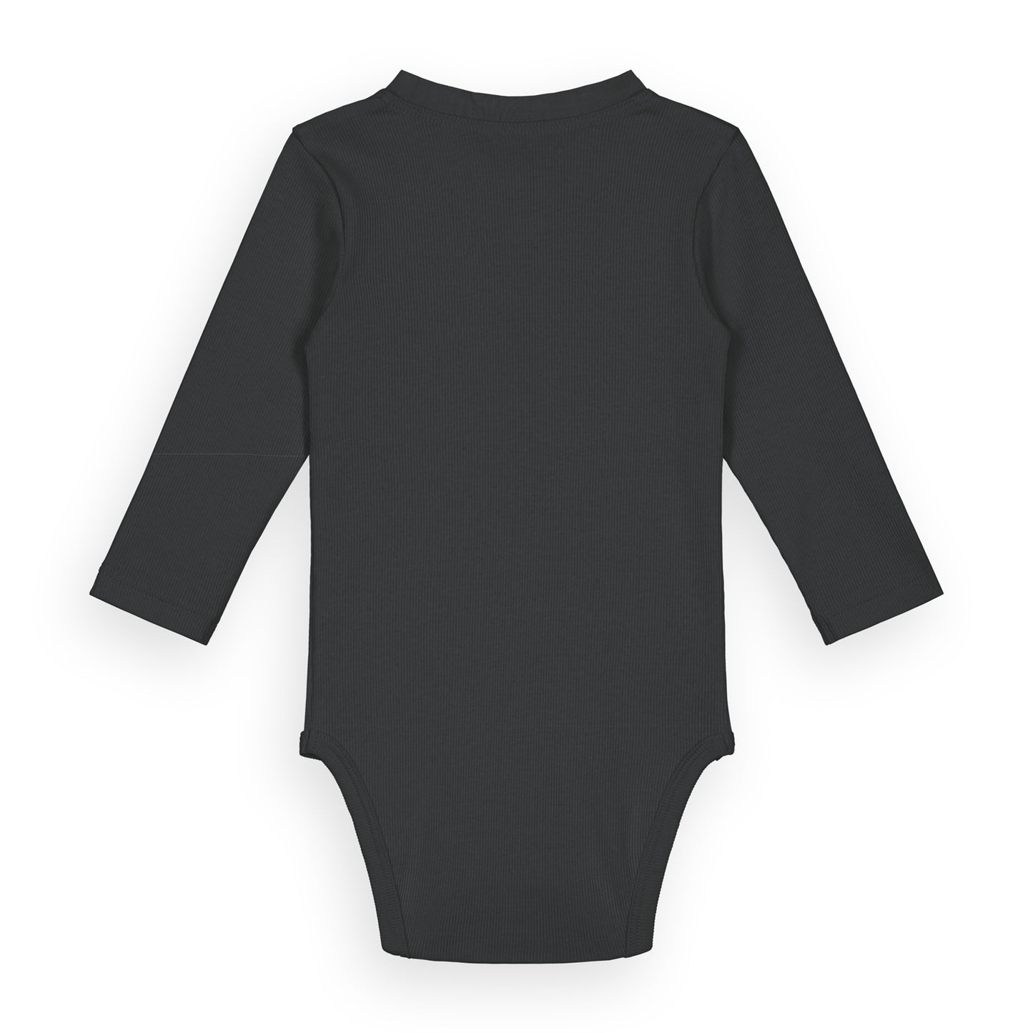 Baby L/S Henley Onesie - Nearly Black