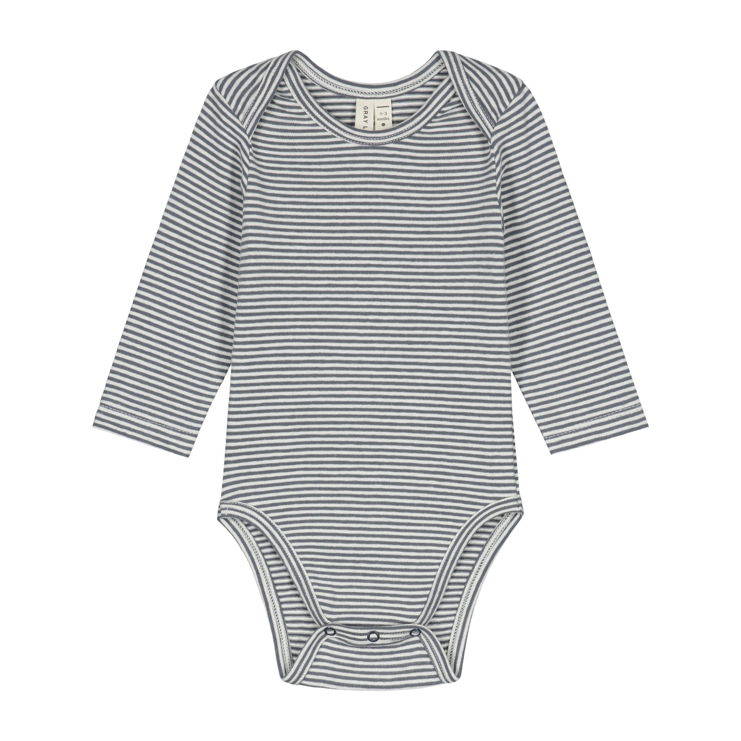 Baby L/S Onesie - Blue Grey/Cream