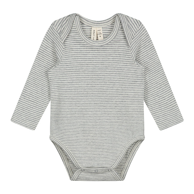 Baby L/S Onesie - Grey Melange/Cream