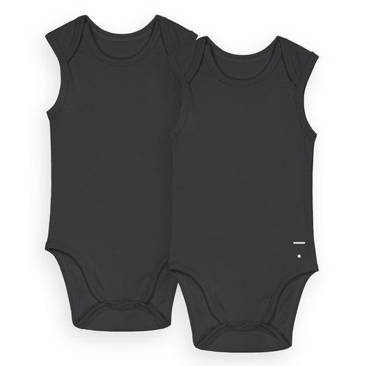 Baby Sleeveless Onesie 2 Pack - Nearly Black