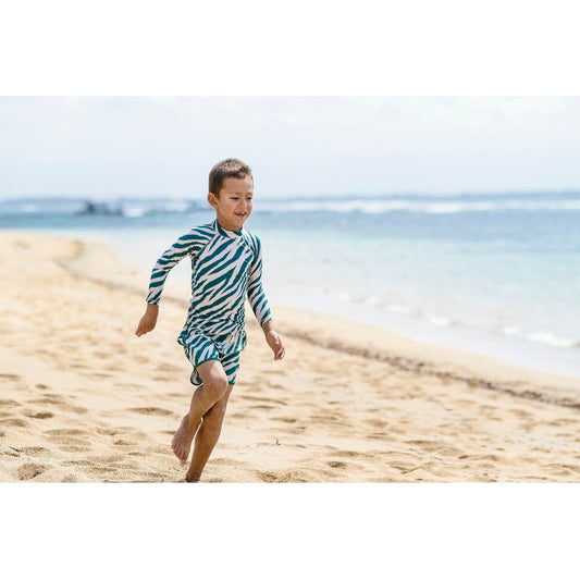 L/S Rash Top - Electric Zebra Emerald