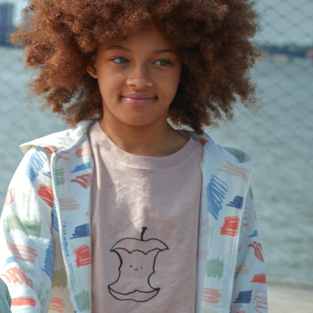 Half Eaten Apple Pink Kid T-Shirt