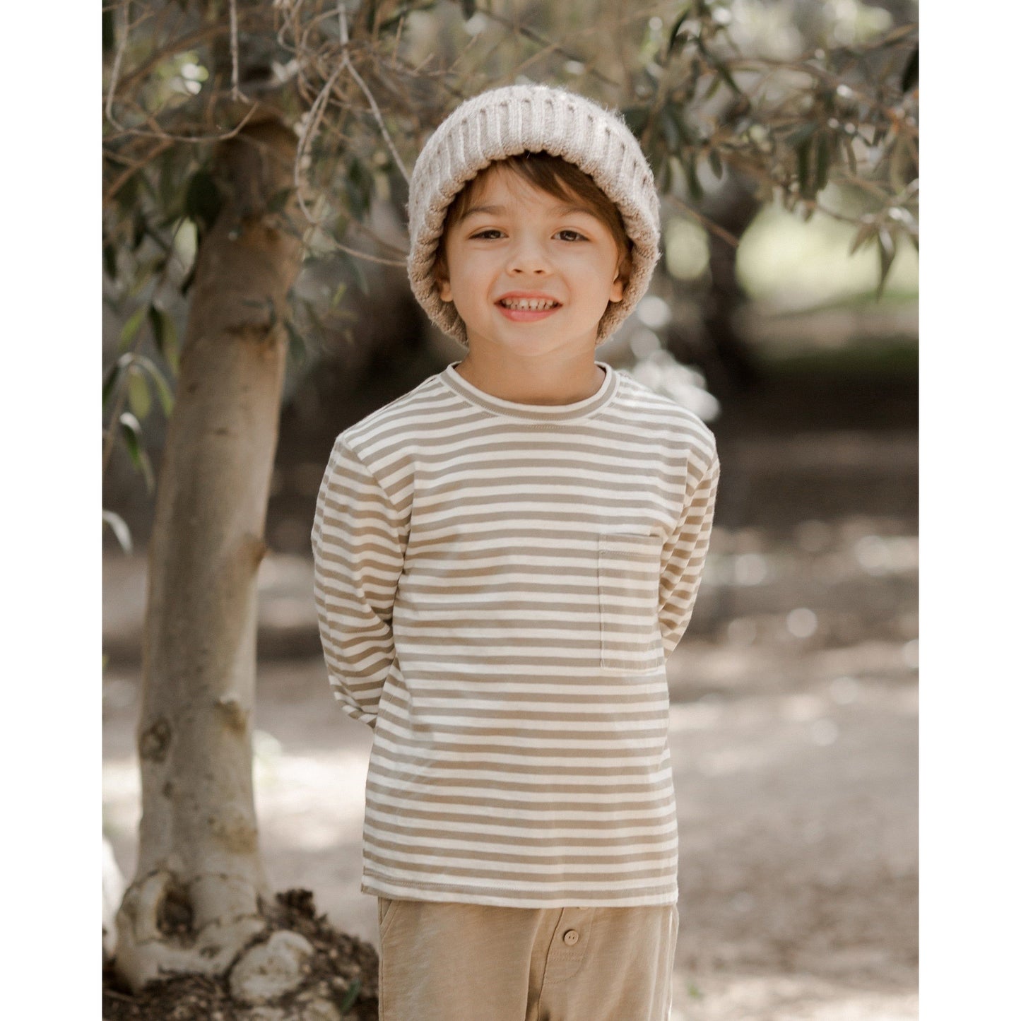 Long Sleeve Skater Tee || Fern Stripe