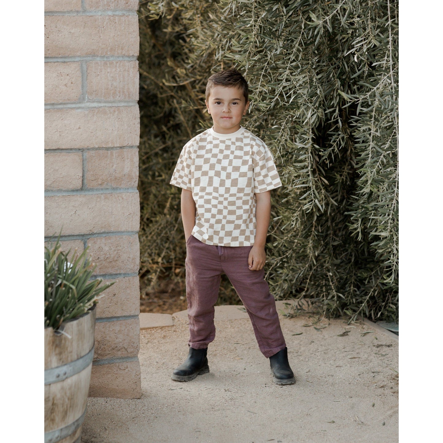 Relaxed Tee || Sand Check