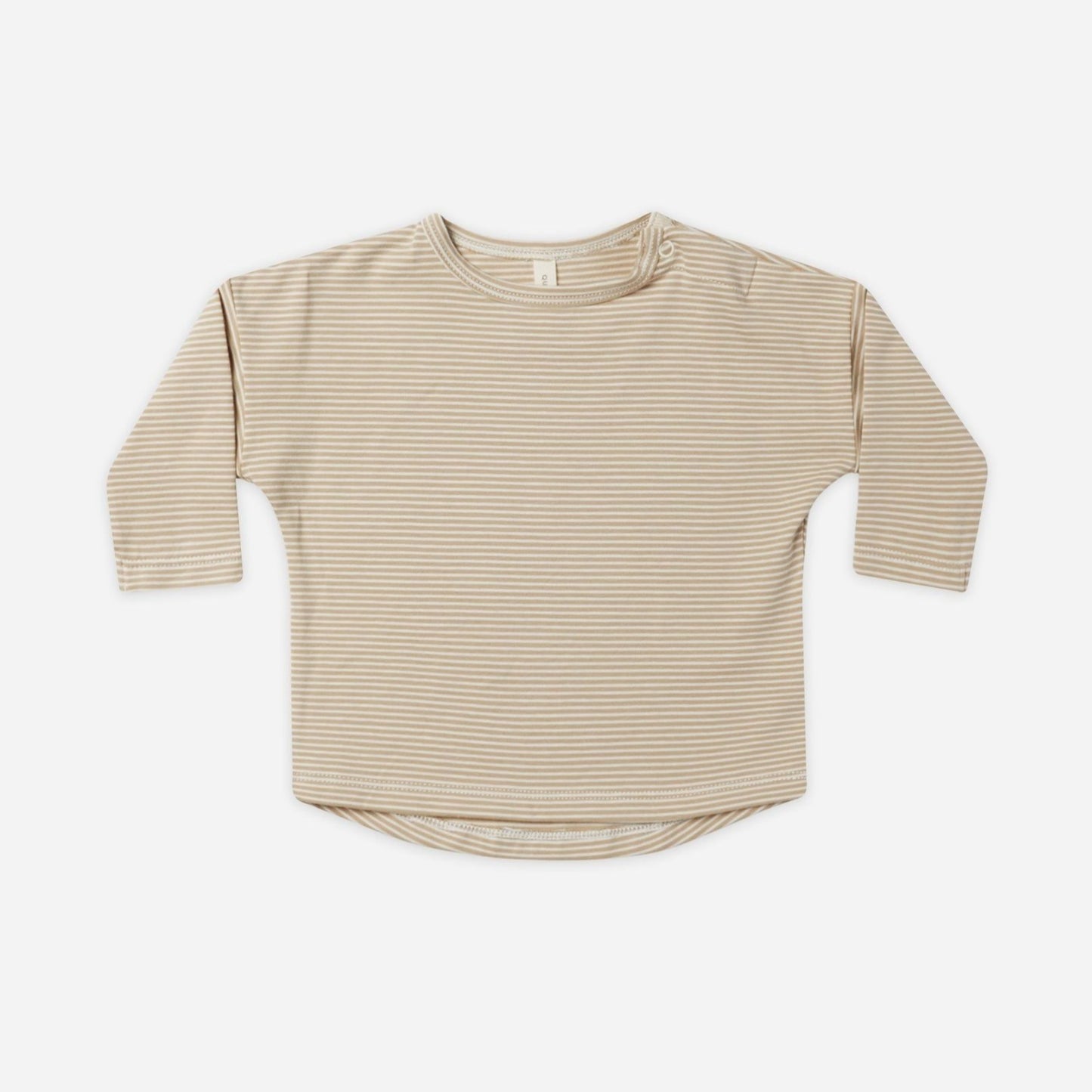 Long Sleeve Tee || Latte Micro Stripe