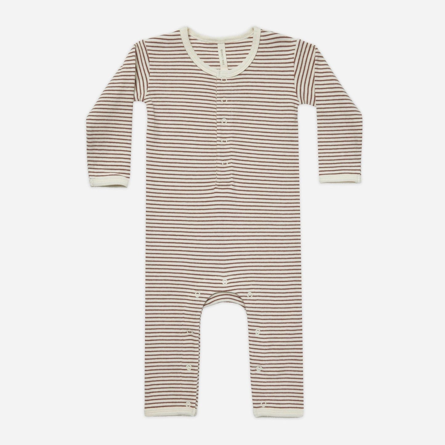 Ribbed Baby Jumpsuit || Plum Stripe
